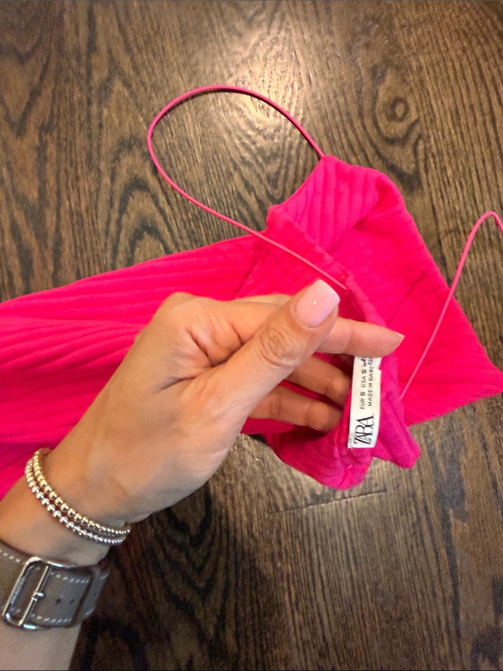 Zara Hot Pink Ribbed Maxi Slip Dress - Picture 3 of 3